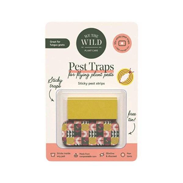 We The Wild Plant Care Pest Traps (For Flying Plant Pests) Sticky Pest Strips + Storage Tin x 20 Pack 20 Pack
