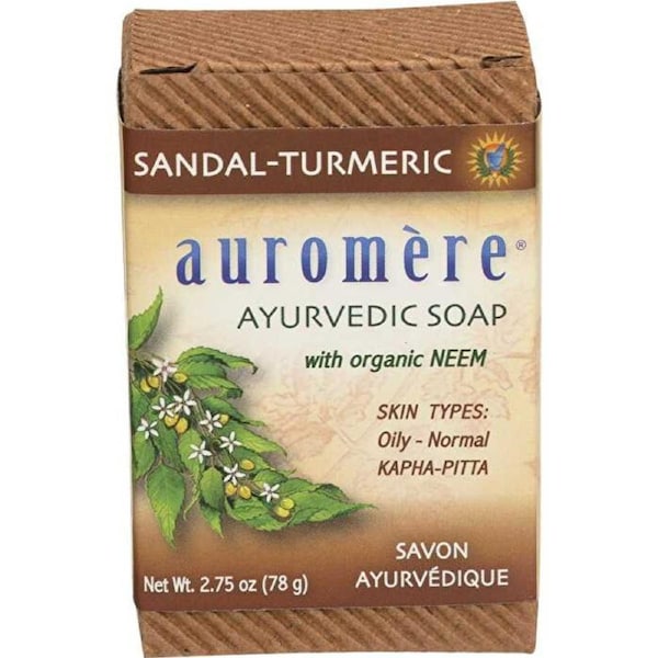 Auromere Neem Soap Ayurvedic Sandal Turmeric 12x78g 12x78g