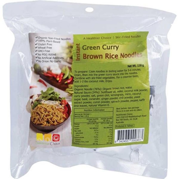 Nutritionist Choice Instant Green Curry Brown Rice Noodle Kit 118g 118g