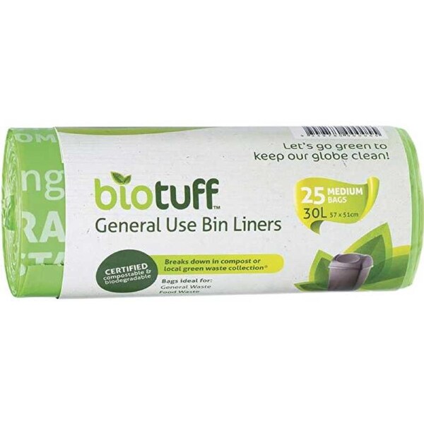 Biotuff General Use Bin Liners Medium 25pk 30L 30L