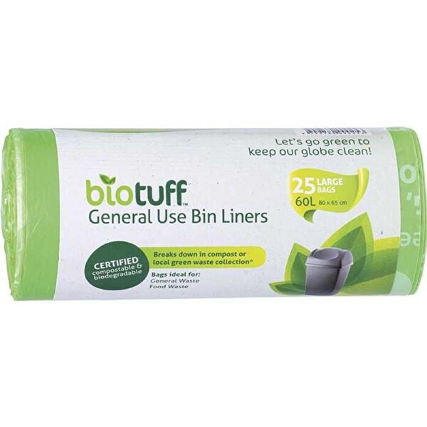 Biotuff General Use Bin Liners Large 25pk 60L 60L