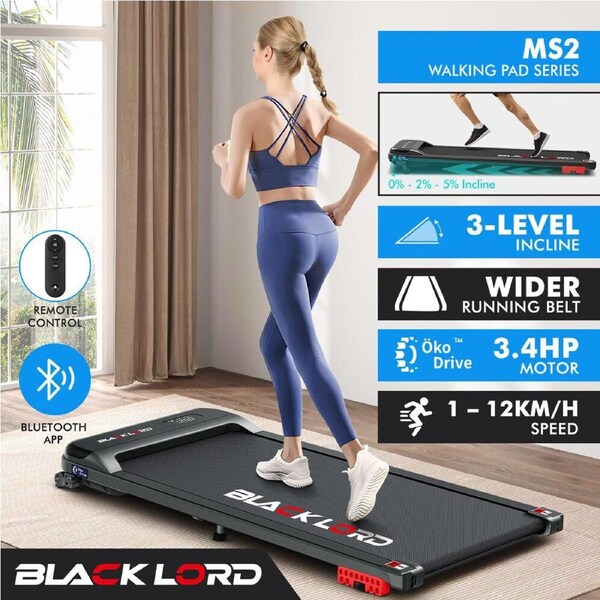 BLACK LORD Treadmill Electric Walking Pad Home Office Gym Fitness MS2 Black - MS2