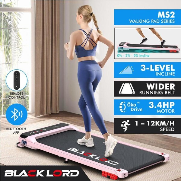 BLACK LORD Treadmill Electric Walking Pad Home Office Gym Fitness MS2 Pink - MS2