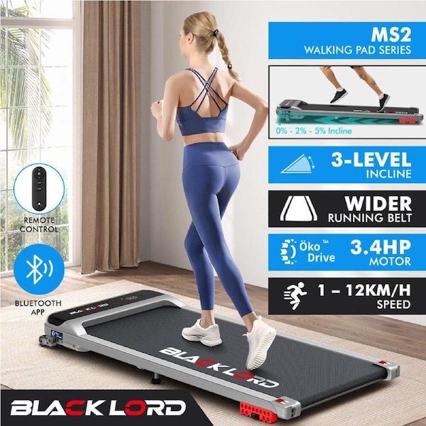 BLACK LORD Treadmill Electric Walking Pad Home Office Gym Fitness MS2 Silver - MS2