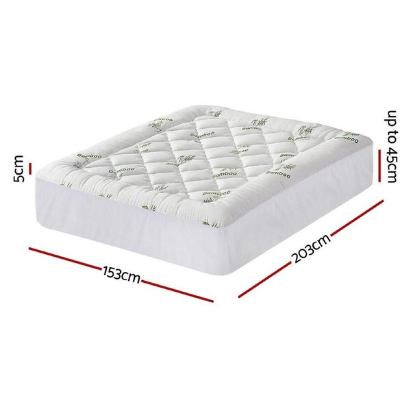 Giselle Mattress Topper 5cm Pillowtop toppers Bamboo Mattresses Protector All Size Queen