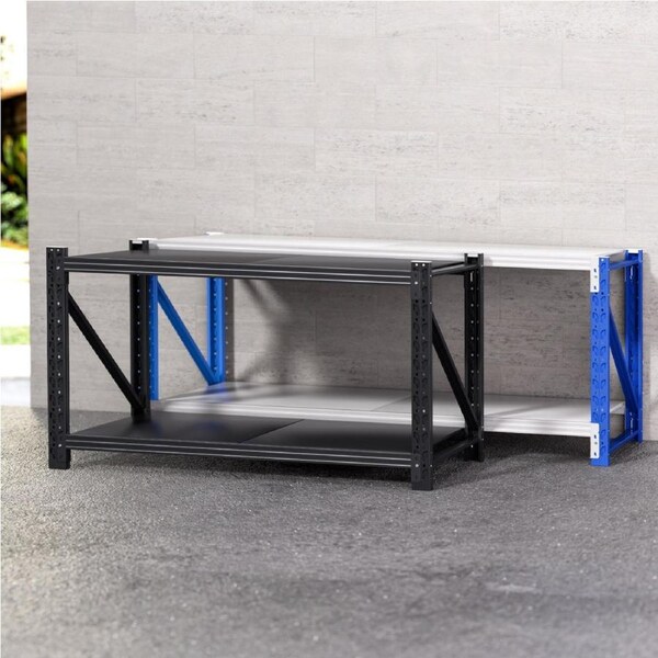 Giantz 2Mx0.9M Garage Shelving Workbench Warehouse Rack 200x90x60cm - Blue&Grey