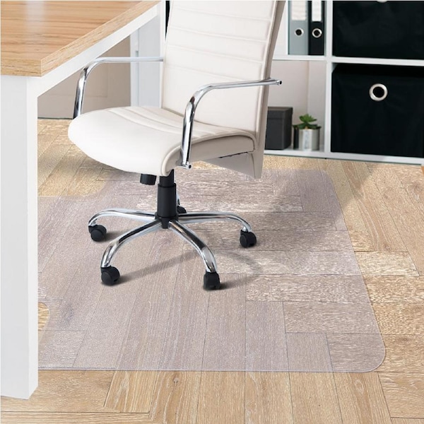 120x90cm Marlow Chair Mat for Carpet or Hard Floor Protectors PVC Mats Clear / With Lip for Hard Floor