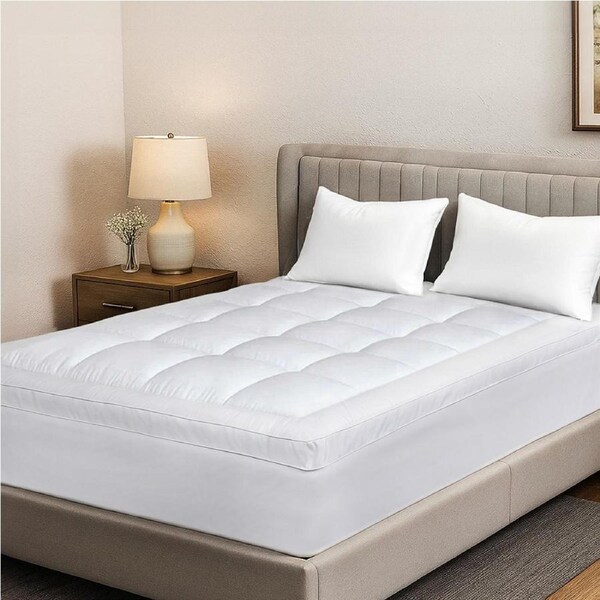 Dreamz Bedding Mattress Topper Pillowtop Cover Protector Machine Washable S/D/Q Queen