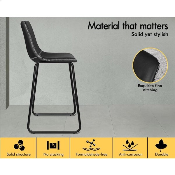 ALFORDSON Bar Stools 66cm Kitchen Counter Metal Vintage Dining Chairs x2/x4 Coffee x 2