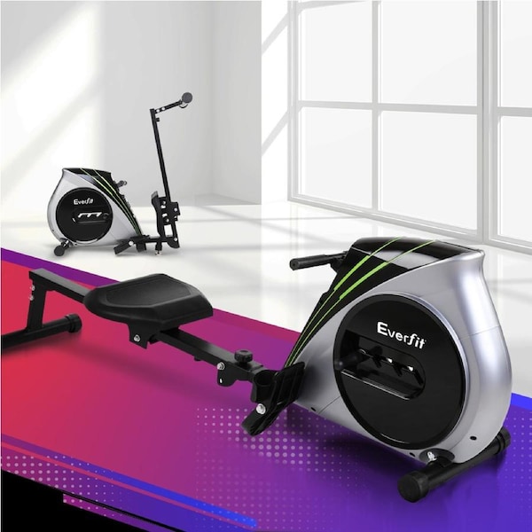 Everfit Rowing Machine Rower Resistance Exercise Fitness Gym Magnetic Sliver