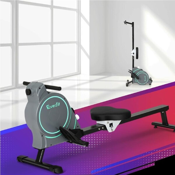 Everfit Rowing Machine Rower Resistance Exercise Fitness Gym Magnetic Green
