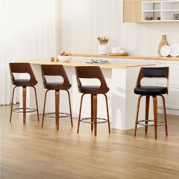 Artiss Bar Stools Swivel Leather Chair 65cm x2/4 x2