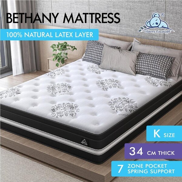 34cm Mattress STARRY EUCALYPT Euro Top Queen Double King Single Medium Firm King