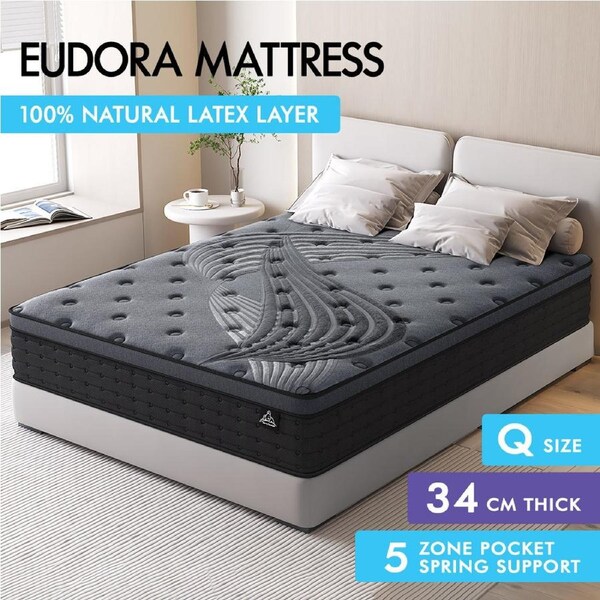 34cm Mattress Medium Firm STARRY EUCALYPT (Queen Double King Single) Queen