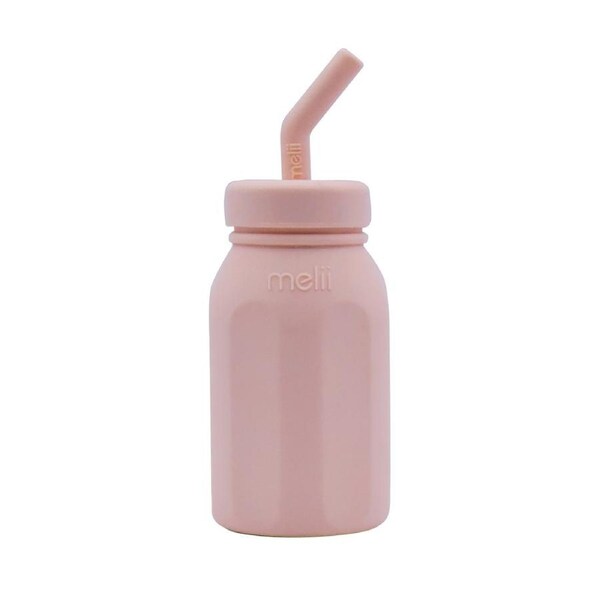 Melii Luxe Silicone Straw Bottle - Pink Pink