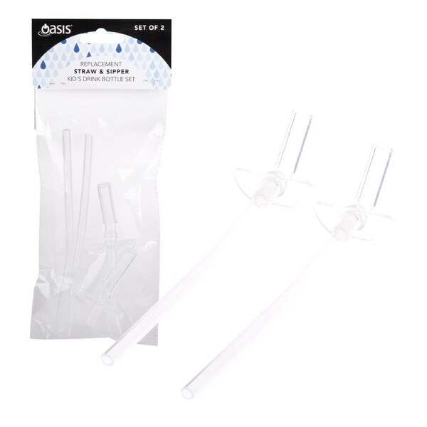 Oasis Replacement Straw & Sipper Kid's Drink Bottle Set 550ml Clear