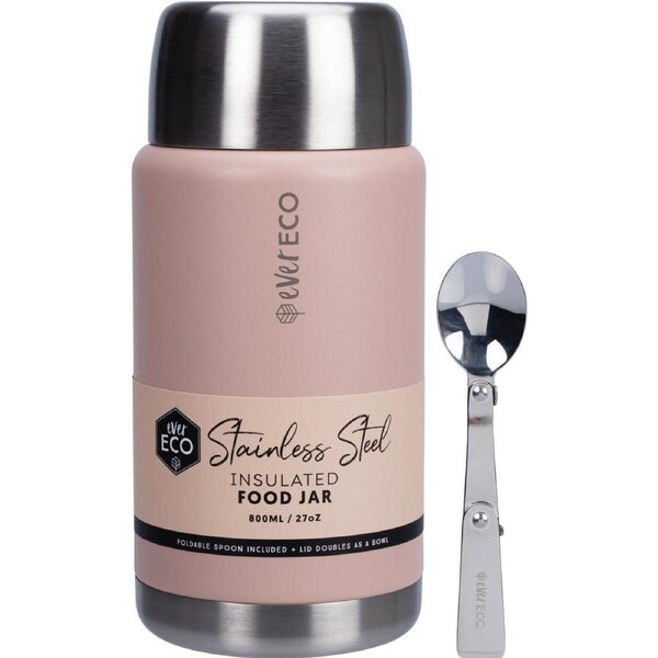 Ever Eco Insulated Food Jar 800ml - Rose Rose