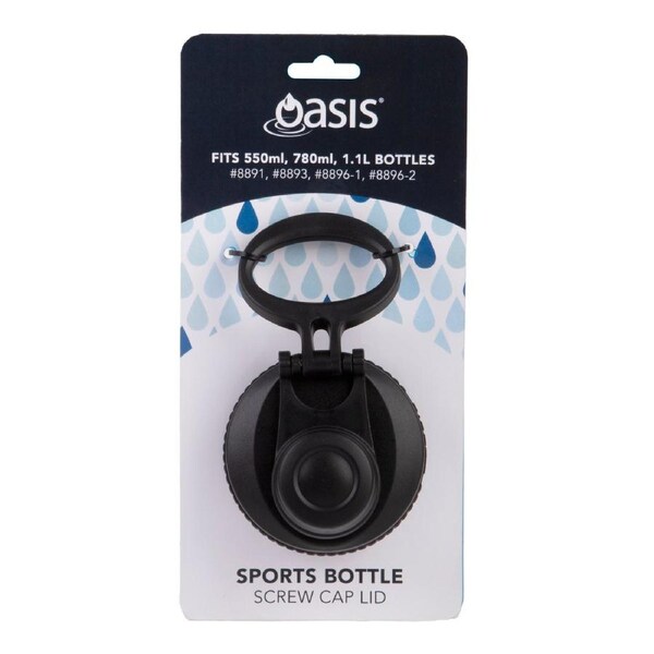Oasis Sports Bottle Screw Cap Lid Only Black