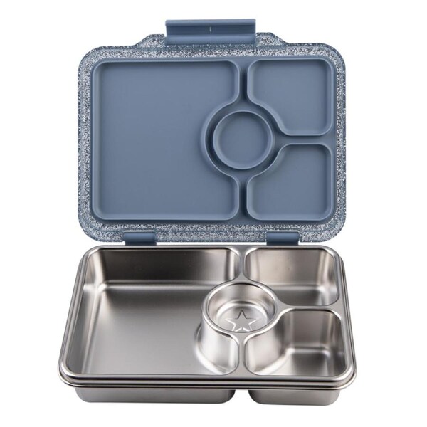 Yumbox Pret Stainless Steel Bento Box 4 Compartment - Paris Blue Glitter Paris Blue Glitter