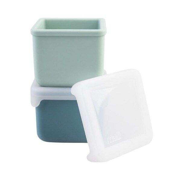 Melii Luxe Silicone Snack Containers Set 2 236ml Blue/Mint