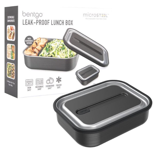 Bentgo Stainless Steel Leak Proof Lunch Box 1200ml Carbon Black