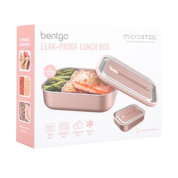 Bentgo Stainless Steel Leak Proof Lunch Box 1200ml Rose Gold