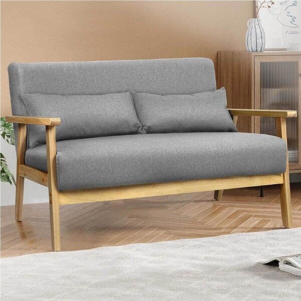 ALFORDSON Armchair Lounge Chair 1/2 Seater Sofa Accent Chair Fabric Loveseat Loveseat - Light Grey