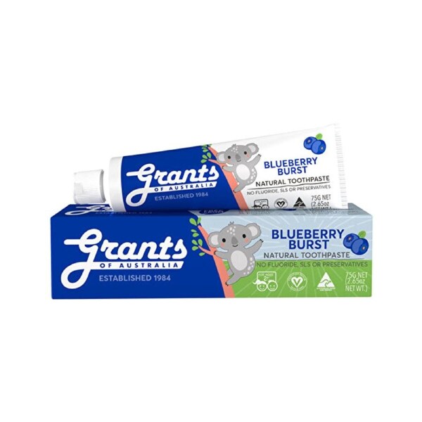 Grants Of Australia Natural Toothpaste Kids Blueberry Burst 75g 75g