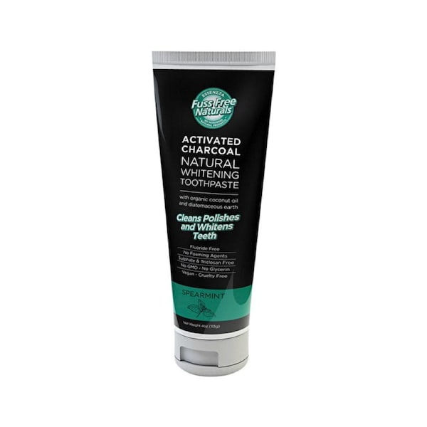 Essenzza Fuss Free Naturals Activated Charcoal Toothpaste (Natural Whitening) Spearmint 113g 113g
