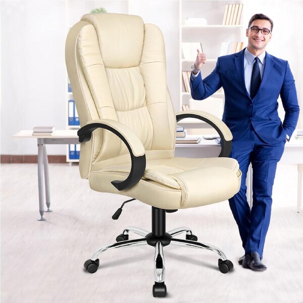 ALFORDSON Office Chair Executive Gaming Chairs Computer Study Work Seat ADAM Series Beige