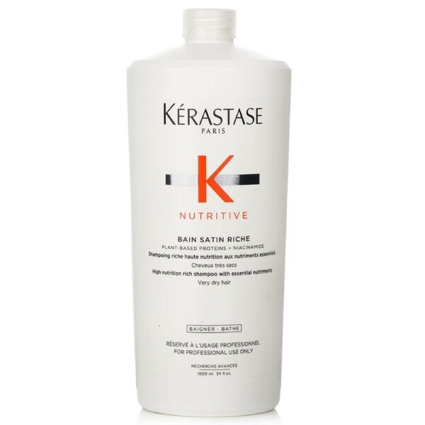 Kerastase Nutritive Bain Satin Riche High Nutrition Rich Shampoo With Essential Nutriments (Very Dry Hair) 1000ml/34oz 1000ml/34oz