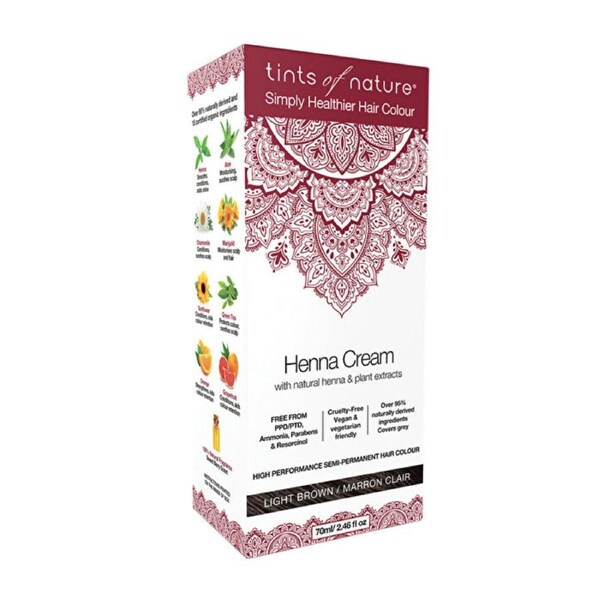 Tints of Nature Henna Cream (Semi-Permanent Hair Colour) Light Brown 70ml 70ml