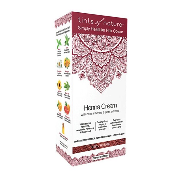 Tints of Nature Henna Cream (Semi-Permanent Hair Colour) Red 70ml 70ml