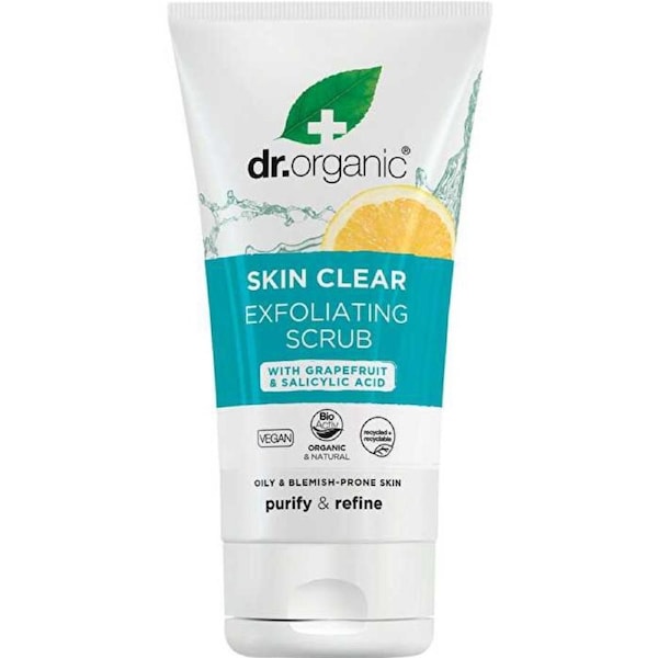 Dr Organic Exfoliating Face Scrub Skin Clear Tea Tree 150ml 150ml