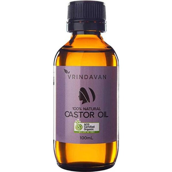 Vrindavan Castor Oil 100% Natural - Amber Glass Bottle 100ml Amber Glass Bottle / 100ml