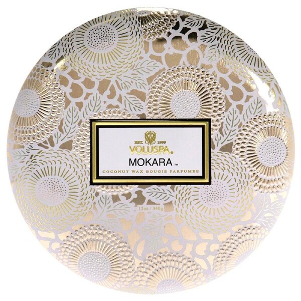 3 Wick Tin Candle - Mokara by Voluspa for Unisex - 12 oz Candle 12 oz