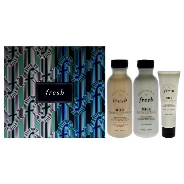 Head to Toe Nourishing Trio by Fresh for Women - 3 Pc 8.7oz Body Cleanser - Milk, 8.7oz Body Lotion - Milk, 1.6oz Hand Cream - Milk 3 Pc