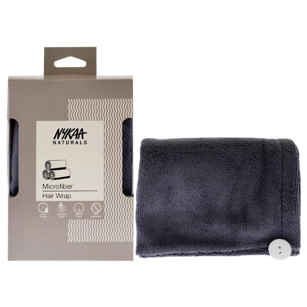 Microfiber Hair Wrap Towel - Grey by Nykaa Naturals for Women - 1 Pc Towel 1 Pc