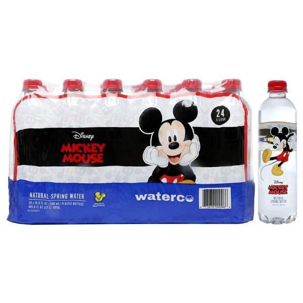 Disney Mickey Mouse Pet Water Bottle by Disney Water for Unisex - 24 x 16.9 oz Water 24 x 16.9 oz