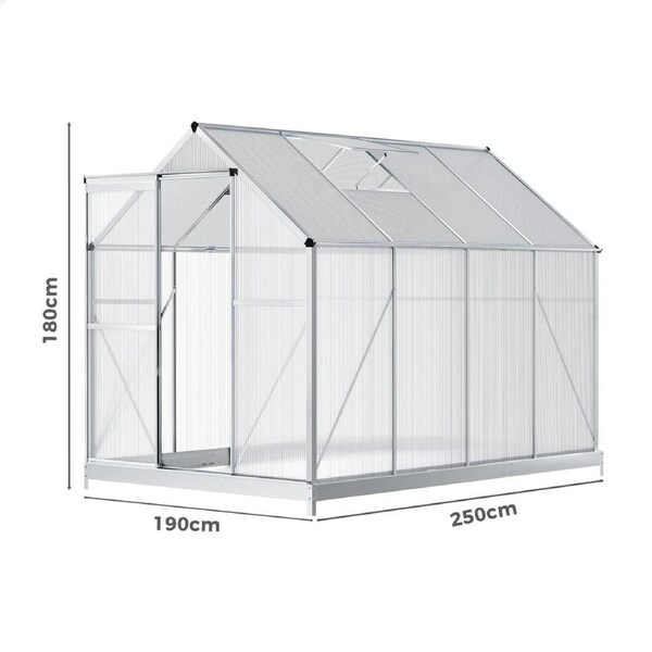 ALFORDSON Greenhouse Aluminium Green House Polycarbonate Garden Storage Shed Model E - 5.1x2.4x2.1m