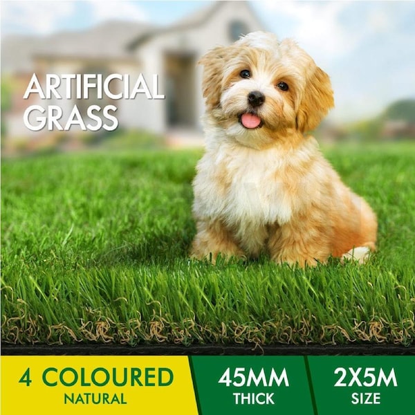 OTANIC Artificial Grass Synthetic Turf 10sqm 4-Colour Lawn 35mm 45mm 2m x 5m (45mm Height)