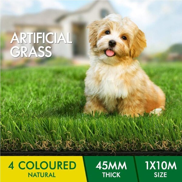 OTANIC Artificial Grass Synthetic Turf 10sqm 4-Colour Lawn 35mm 45mm 1m x 10m (45mm Height)