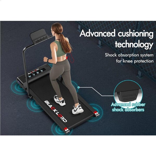 BLACK LORD Treadmill Electric Walking Pad Under Desk Home Gym 400mm Black Grey with handle