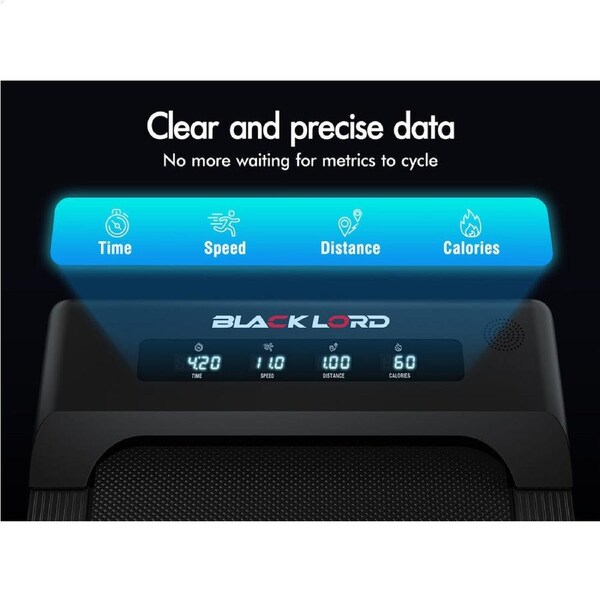 BLACK LORD Treadmill Electric Walking Pad Under Desk Home Gym 400mm Black Pink with handle