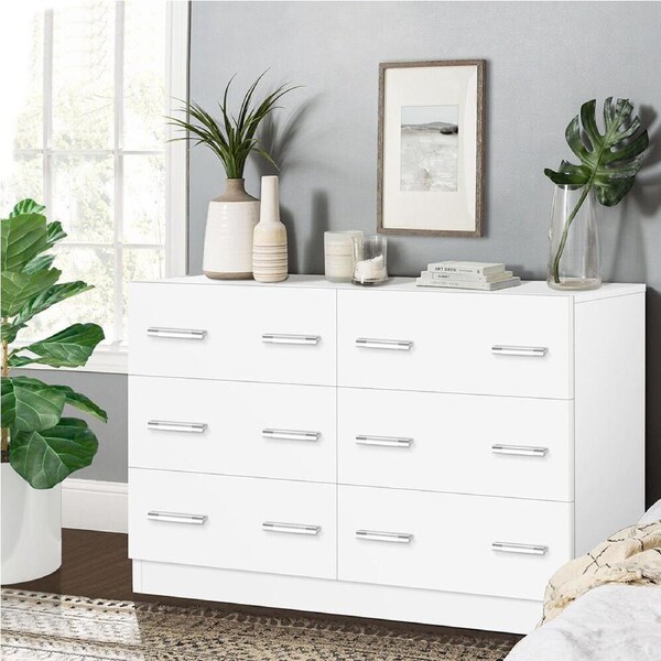 ALFORDSON Chest of Drawers Hamptons Storage Dresser Tallboy Buffet Hamptons B - 6 Drawers(White)