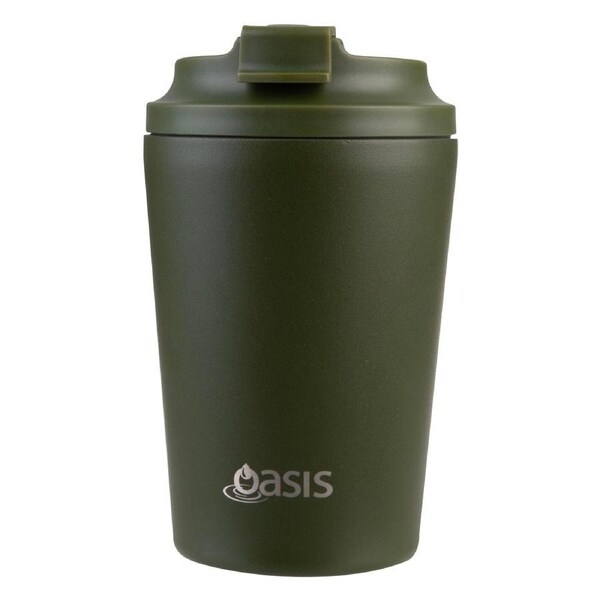 Oasis Ceramic Lined Coffee Cup - 360ml Forest Green