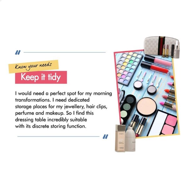 ALFORDSON Dressing Table Stool Set Makeup Mirror 12 LED Bulbs Oak & White