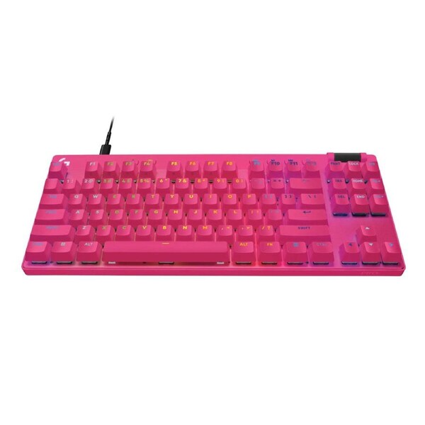 Logitech G PRO X TKL RAPID Tenkeyless Gaming Keyboard w/ Magnetic Analog Switches - Magenta Pink