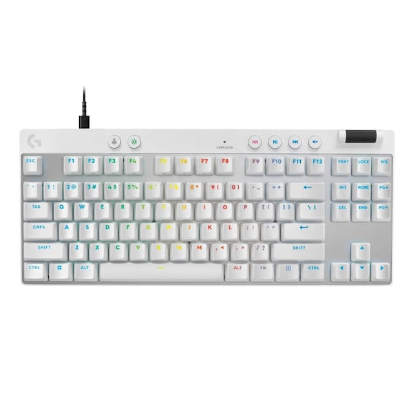 Logitech G PRO X TKL RAPID Tenkeyless Gaming Keyboard w/ Magnetic Analog Switches - White White