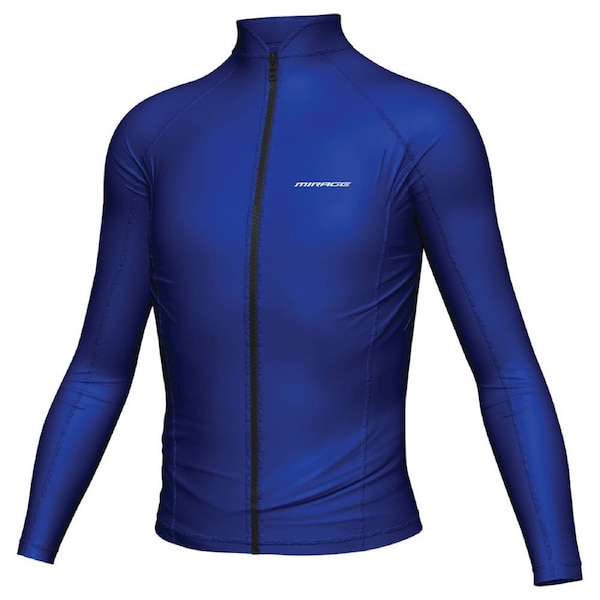 Mirage Unisex Junior Lycra Long Sleeve Zip Front Rash Top Swimwear Blue 10